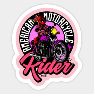 american motorcycle rider girl Sticker